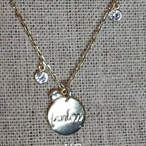 Fearless Gold Vermail Over Sterling Pendant Necklace with Crystals